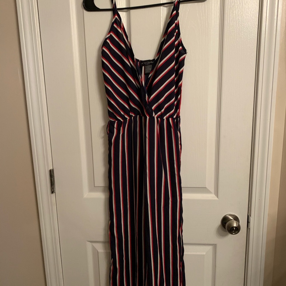 Multi colored crop jump suit